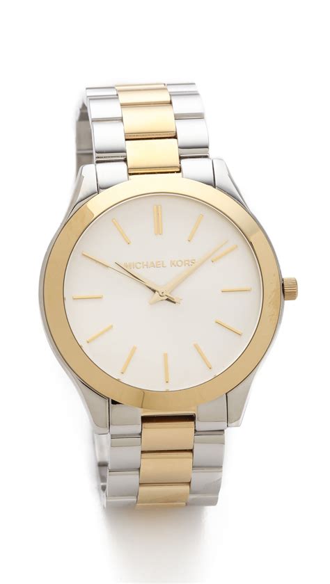 michael kors silver and gold runway watch|Michael Kors silver runway.